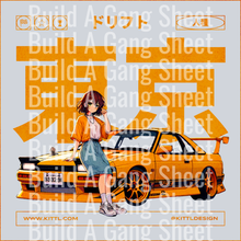 Yellow & Black Drift Car Anime Style
