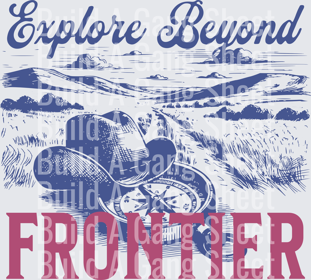 Explore Beyond Frontier Vintage Adventure Compass Mountain Design