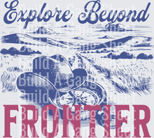 Explore Beyond Frontier Vintage Adventure Compass Mountain Design