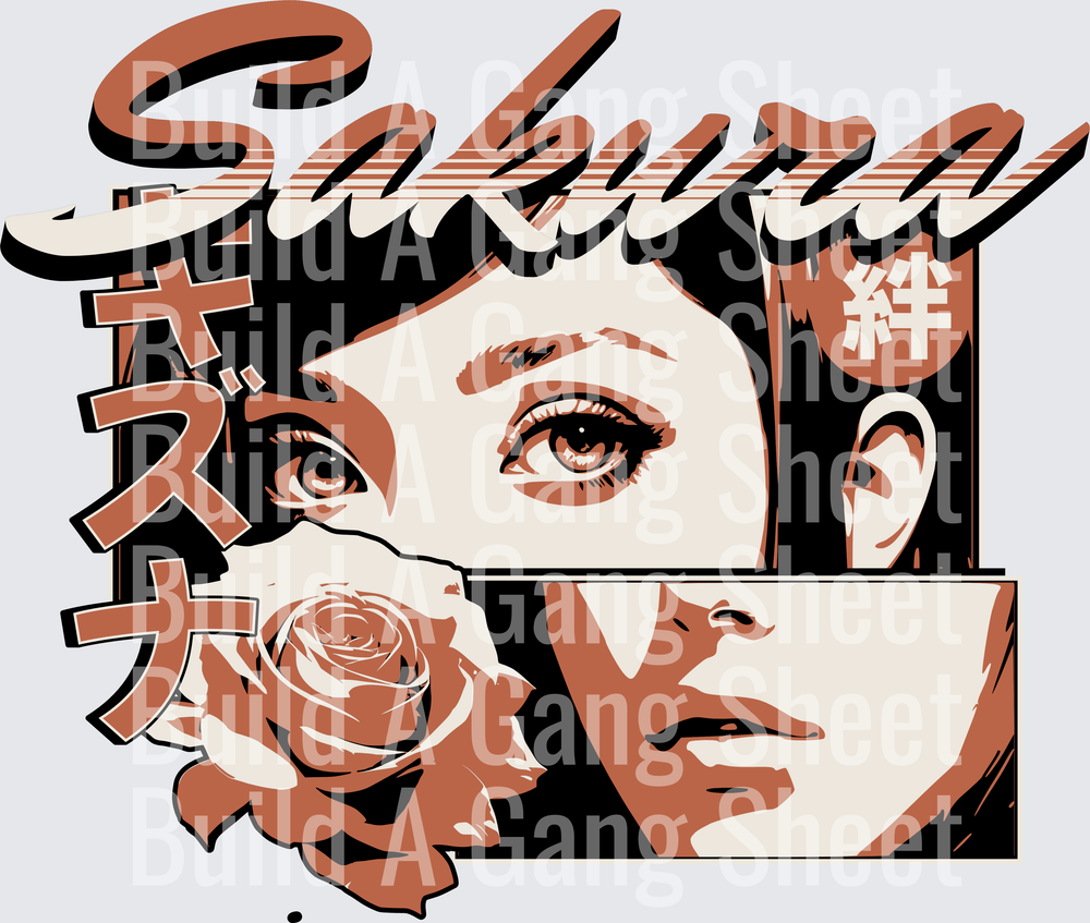 Sakura Haruno Naruto Anime Character Portrait with Rose