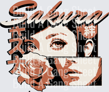 Sakura Haruno Naruto Anime Character Portrait with Rose