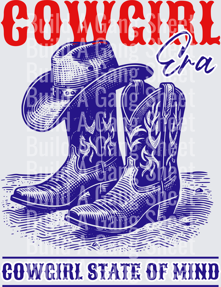Cowgirl Era Cowgirl State of Mind Western Boots and Hat Design