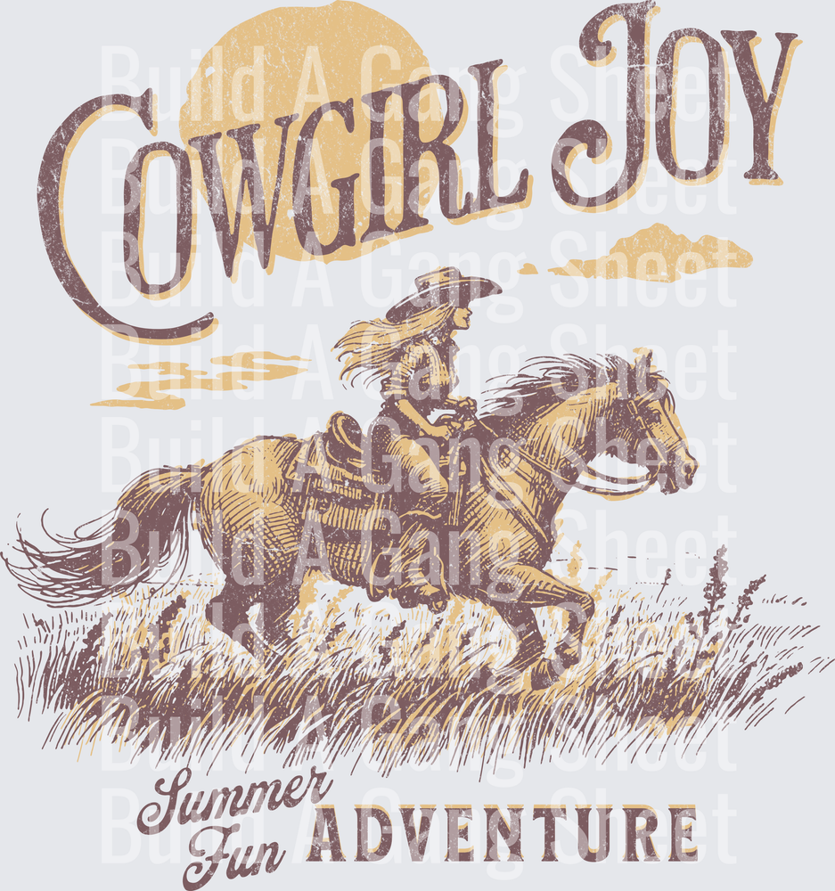 Cowgirl Joy Summer Fun Adventure Vintage Western Horse Rider